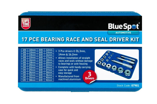BlueSpot Bearing Race and Seal Driver Kit 17 PCE 07901