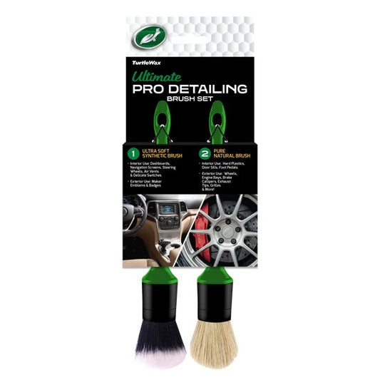 Turtle Wax Ultimate Pro detailing Brush Set, Ultra Soft, 1 Synthetic & 1 natural