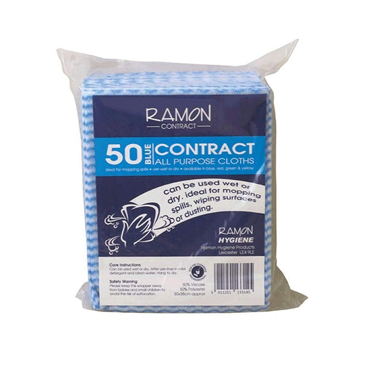 50x Ramon Contract Hygienic All-Purpose Wiping Dusting Cleaning Cloth 765B.50CT