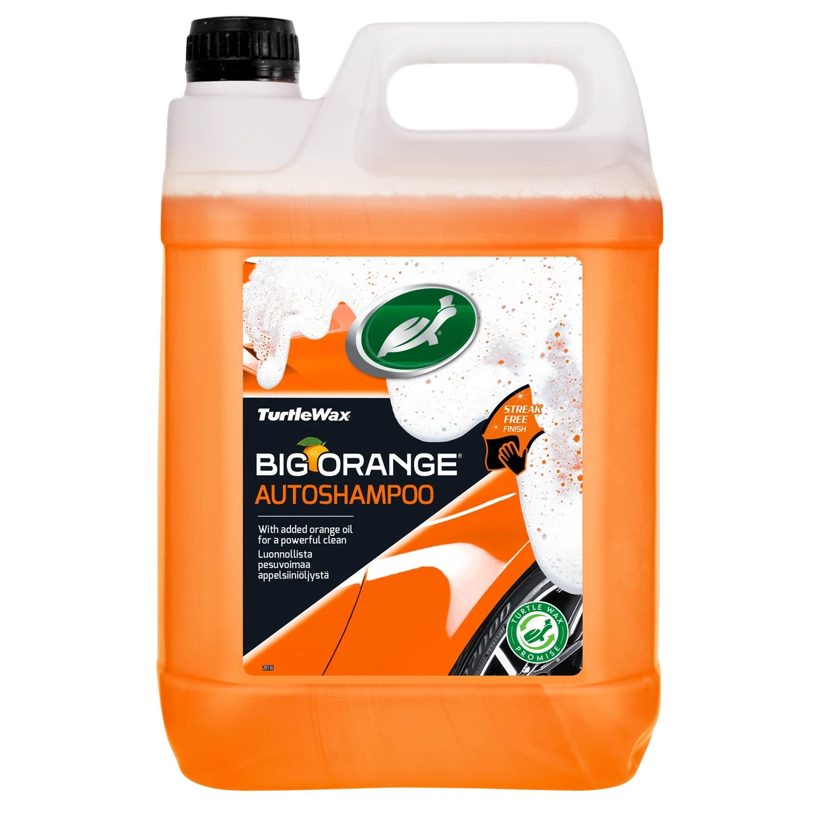 Turtle Wax Big Orange Car Shampoo Cleans with Streak-Free Finish 5 Litr