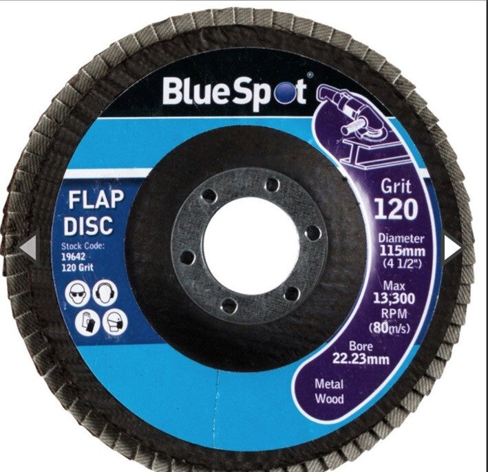 BlueSpot Tools  Sanding Flap Disc Set 3 Piece 115mm (4.1/2in) bsp19642