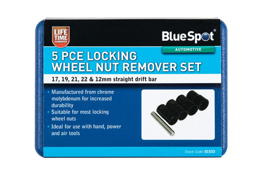 Blue Spot Tools - 5 Pce Locking Wheel Nut Remover Set 01533