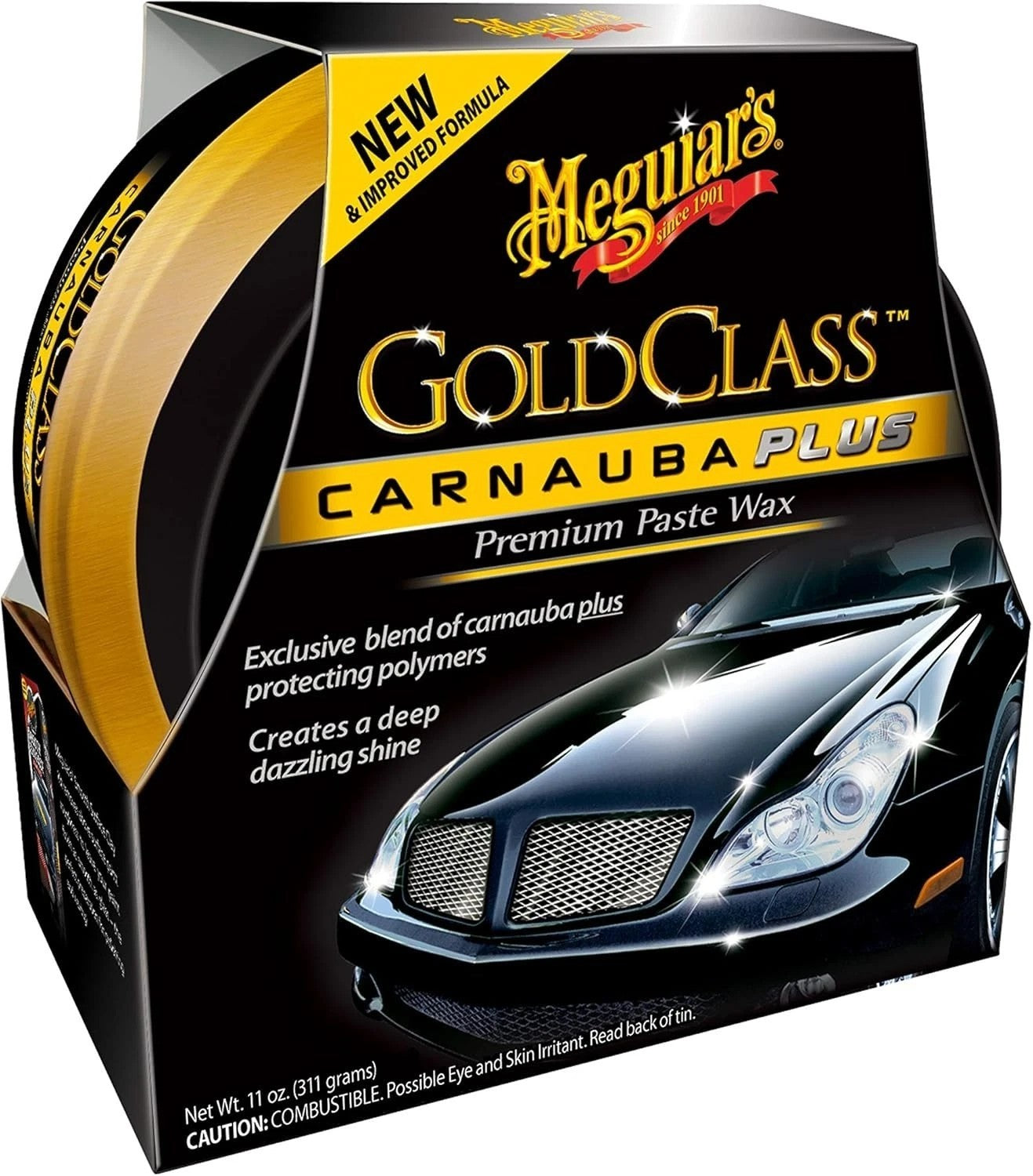 Meguiar's Gold Class Carnauba Plus Premium Paste Wax and Polisihing Pad- 311g