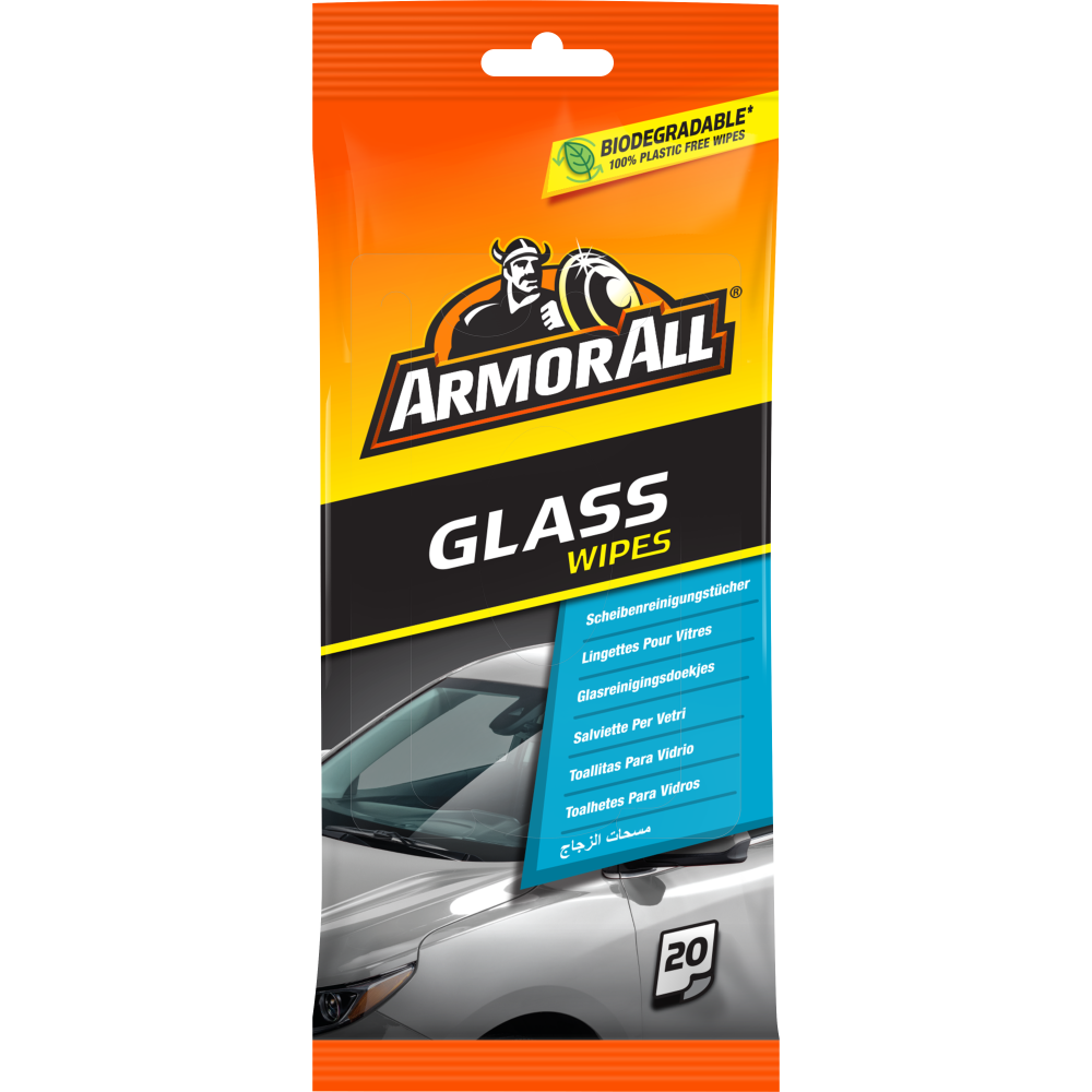 Armorall Extra Strength Car Windscreen Window Glass Wipes Pouch - 20 Wipes