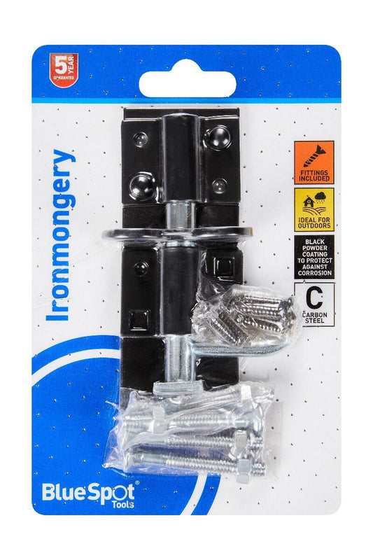 Blue Spot Tools Ironmongery 100mm Black Powder Coated Brenton Bolt bsp78010