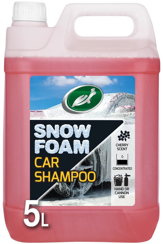 Turtle Wax Snow Foam Car Shampoo 5 Litre- Removes Traffic Film, Cherry Scented