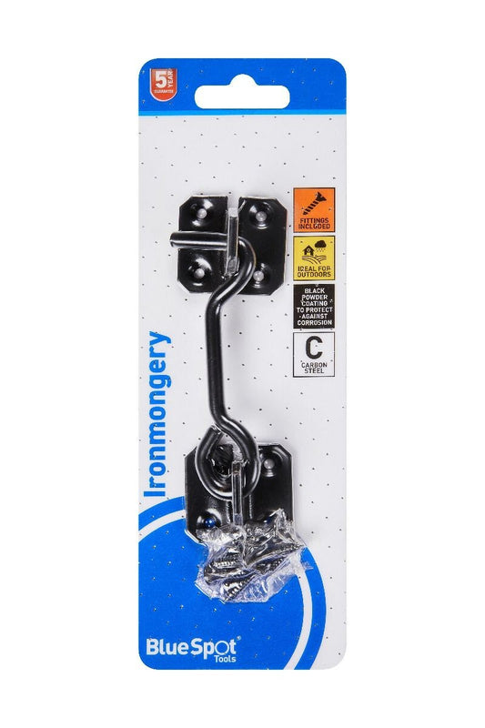 Blue Spot Tools Ironmongery 102mm Black Powder Coated Cabin Hook bsp78040