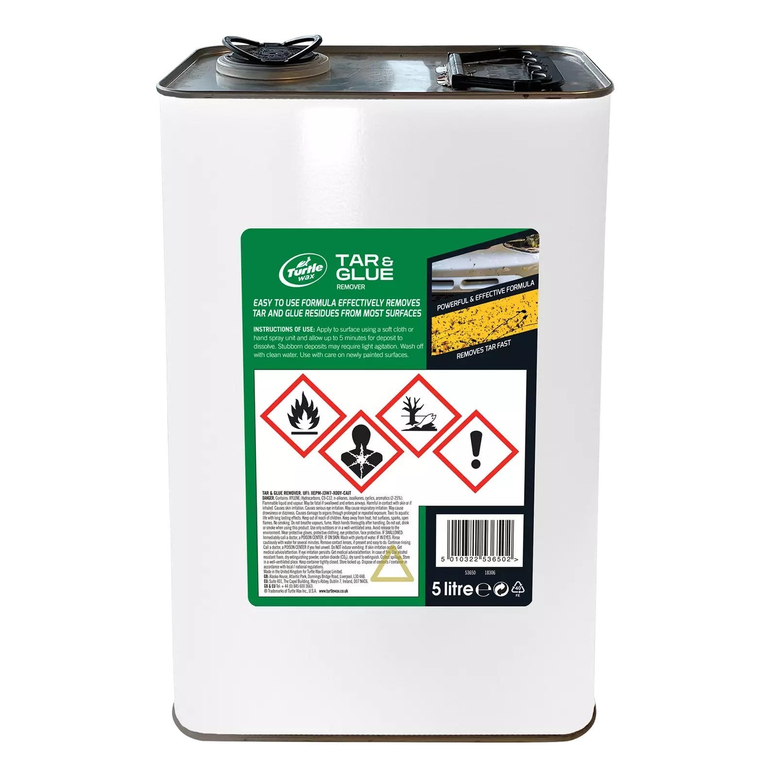 Turtle Wax Tar & Glue Pro Valeting 5L, Removes Tar, Glue, Oil, Wax & Tree Sap