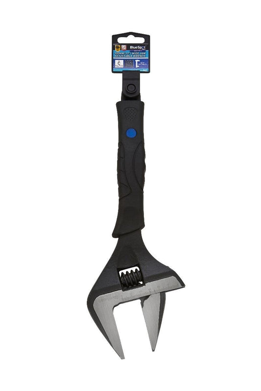 BlueSpot Adjustable Wrench Spanner 60mm Wide Jaw Soft Grip 300mm 12in BSP06113
