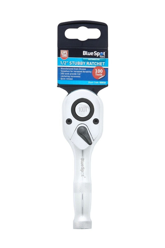 Blue Spot 02018 1/2" Stubby Ratchet (100 Teeth)