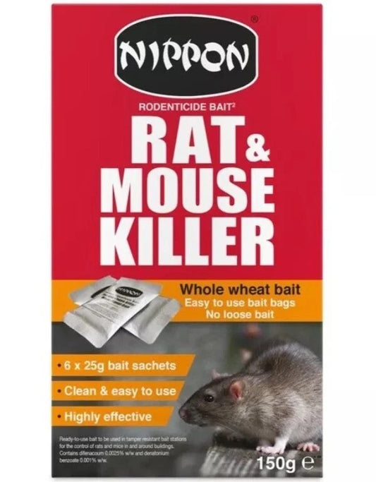 Nippon Rodenticide Strong & Fast Wheat Rat & Mouse Rodent Killer Control Bait