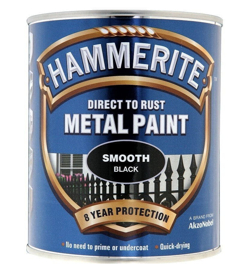 Hammerite - Smooth Direct To Rust Metal Paint - All Colours -5 Year Protection