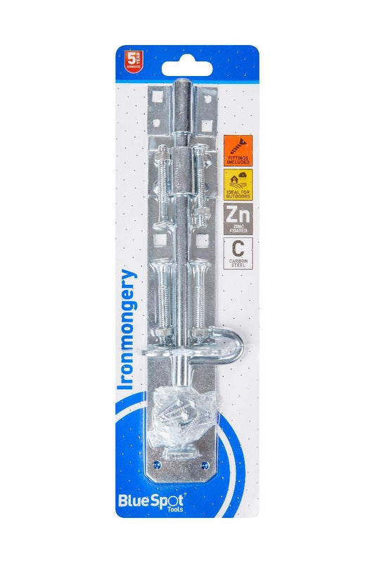Blue Spot Tools Ironmongery 200mm Zinc Plated Brenton Bolt bsp78016