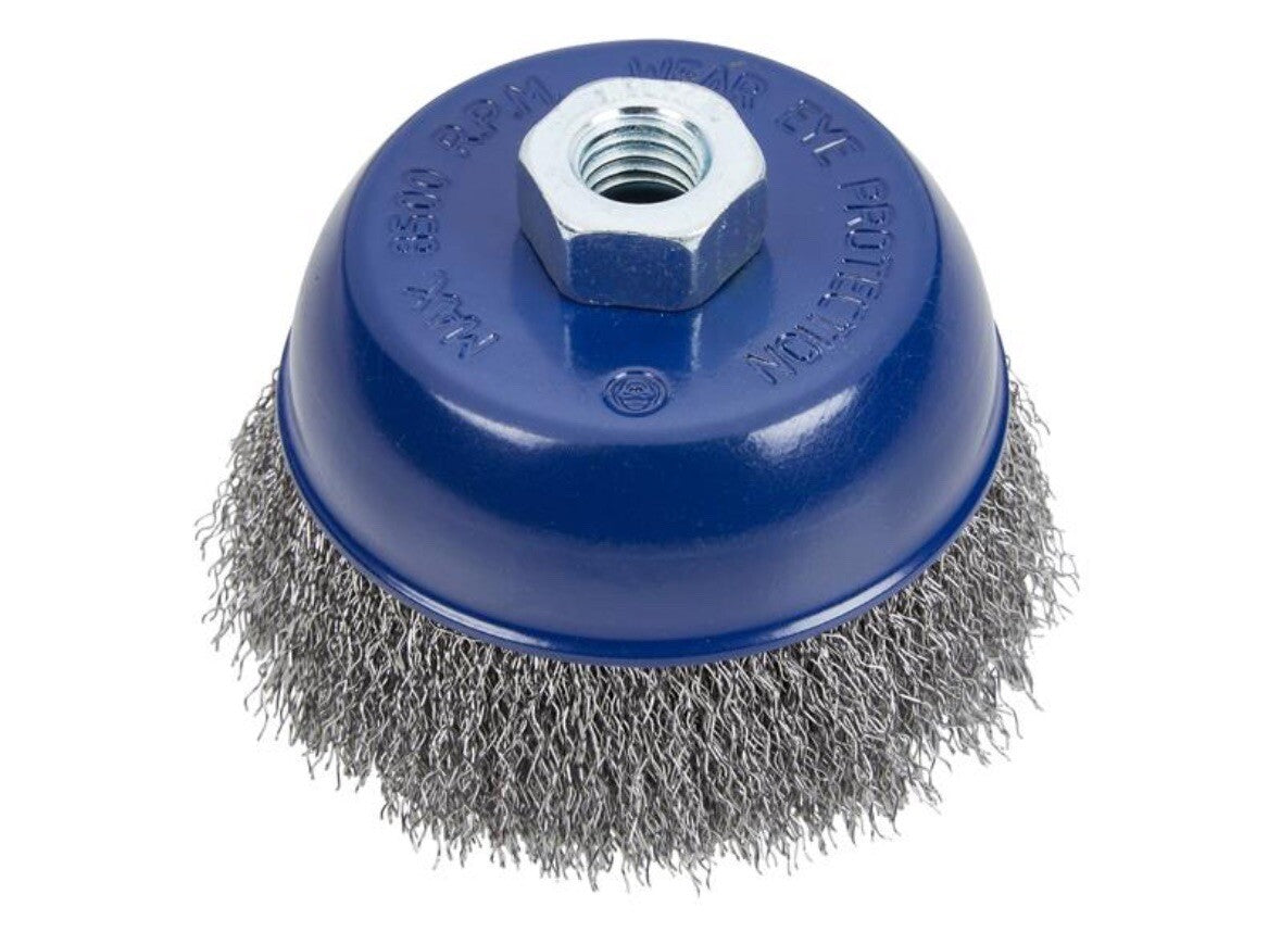 BlueSpot 100mm (4") M14 X 2 Wire Cup Brush For Welding And Painting