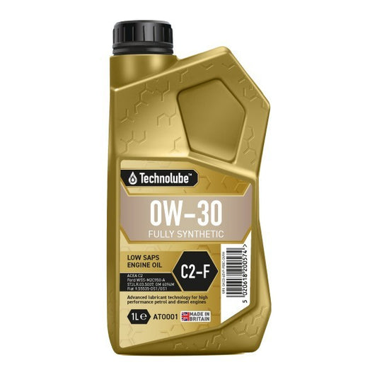 Technolube Fully Synthetic 0W-30 C2 Ford Engine Oil- Longlife, Low Saps- 1L