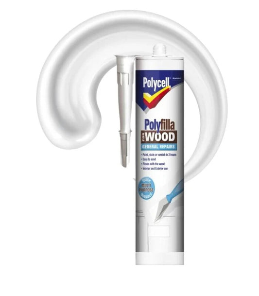 Polycell Polyfilla for Wood General Repairs Tube Filler - 480g - WHITE