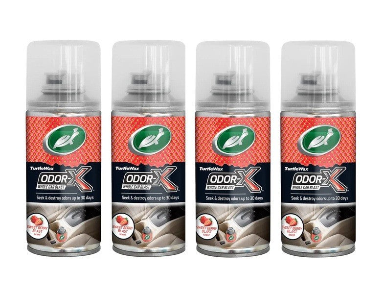 4 x Turtle Wax Odor-X Whole Car Sweet  Berry Blast, Scent Fogger Lasts 30 Days