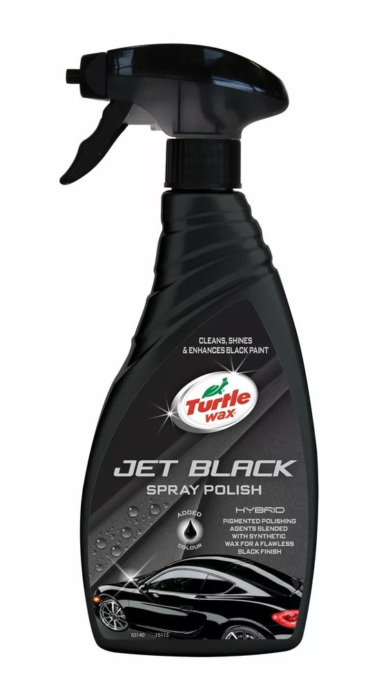Turtle Wax 53140 Hybrid Jet Black Spray Polish Added Colour Enhances Paint 500Ml