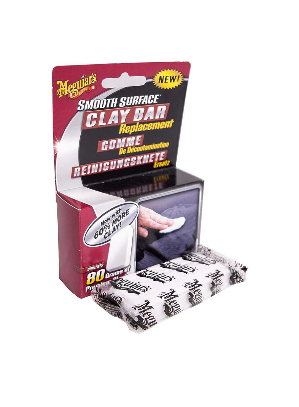 Meguiars Smooth Surface Replacement Car Clay Bar (80g) - Removes Contaminants