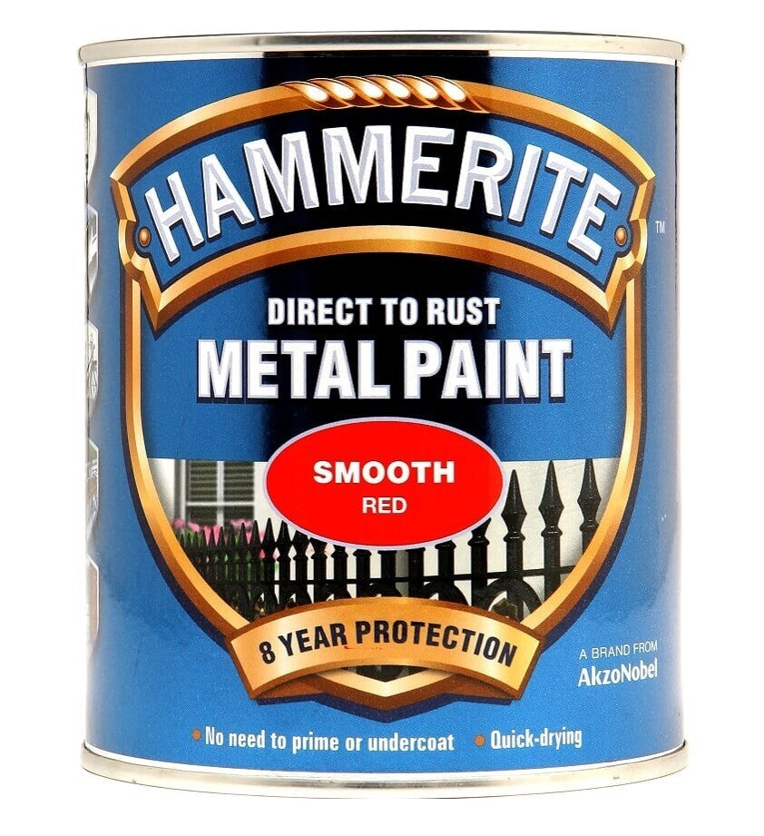 Hammerite - Smooth Direct To Rust Metal Paint - All Colours -5 Year Protection