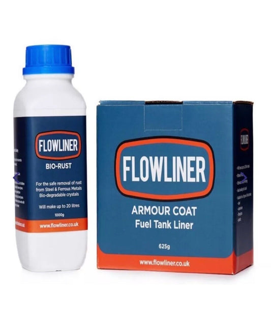 FLOWLINER PETROL TANK TREATMENT KIT, RUST REMOVER & ETHANOL PROOF COATING LINER
