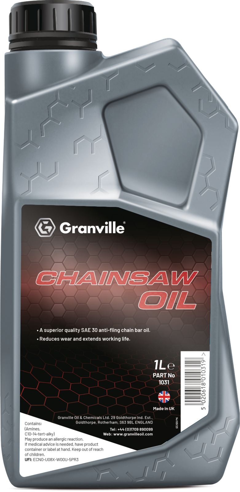 Granville Quality Chainsaw Oil Lubricant Fluid Anti Fling SAE 30 1L 1031