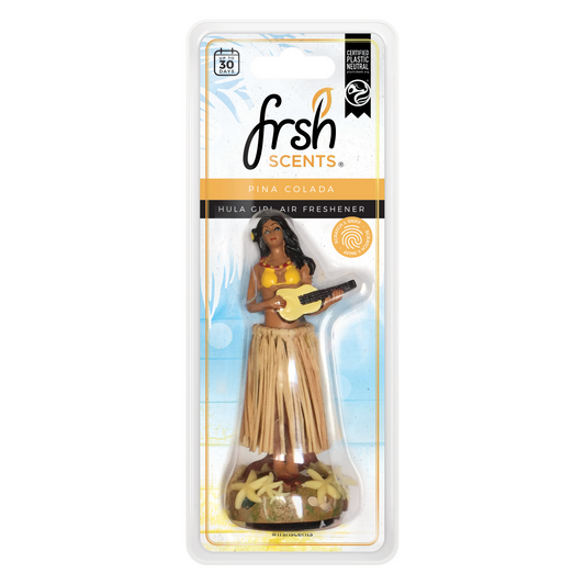 Frsh Tropical Dancing Hula Girl Hawaiian Air Freshener Pina Colada Car Desk