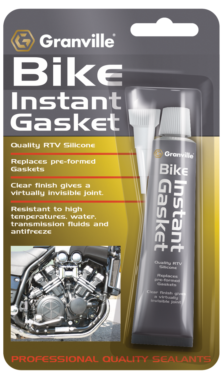 Granville Clear Instant Gasket Bike Motorbike High Temp RTV  Sealant 40g 0237