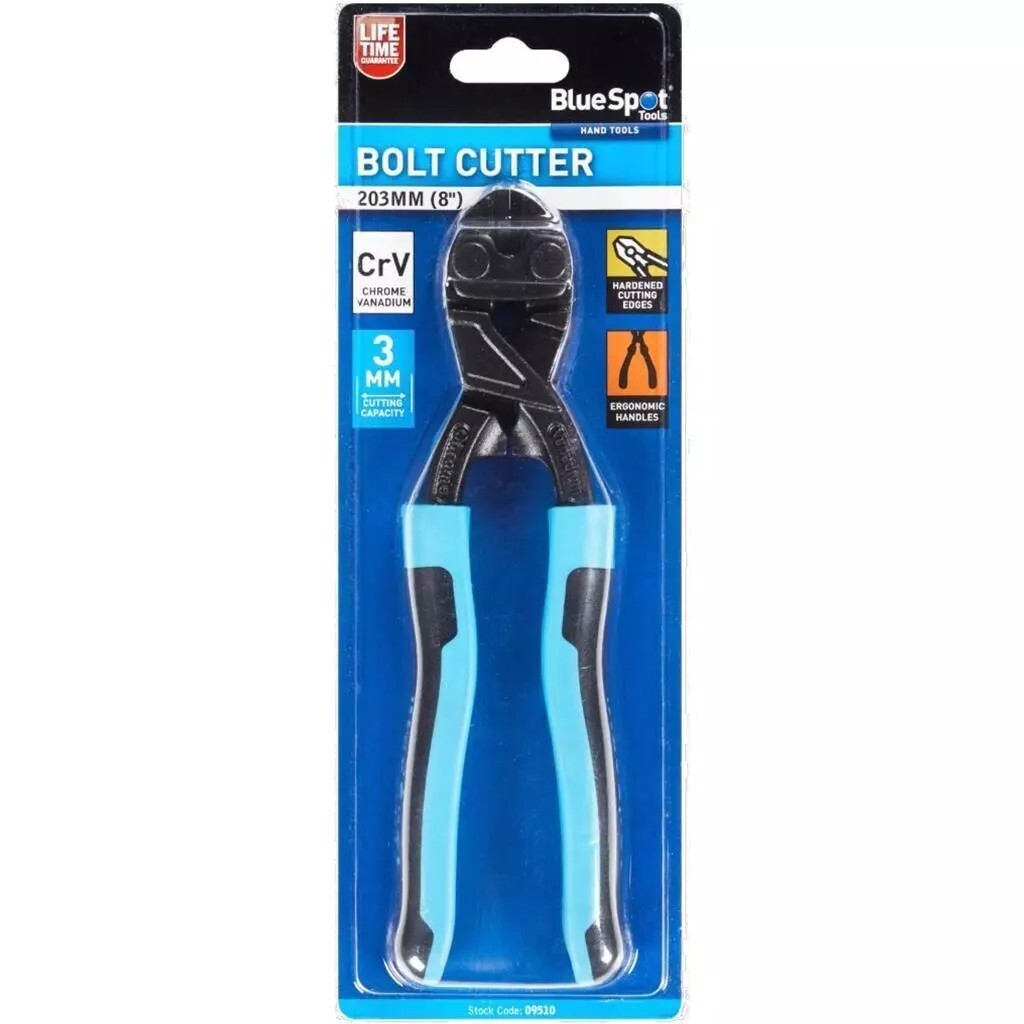 Blue Spot 203mm (8") Bolt Cutter, Cuts Padlocks, Nails, Bolts, Rivets, BSP09510
