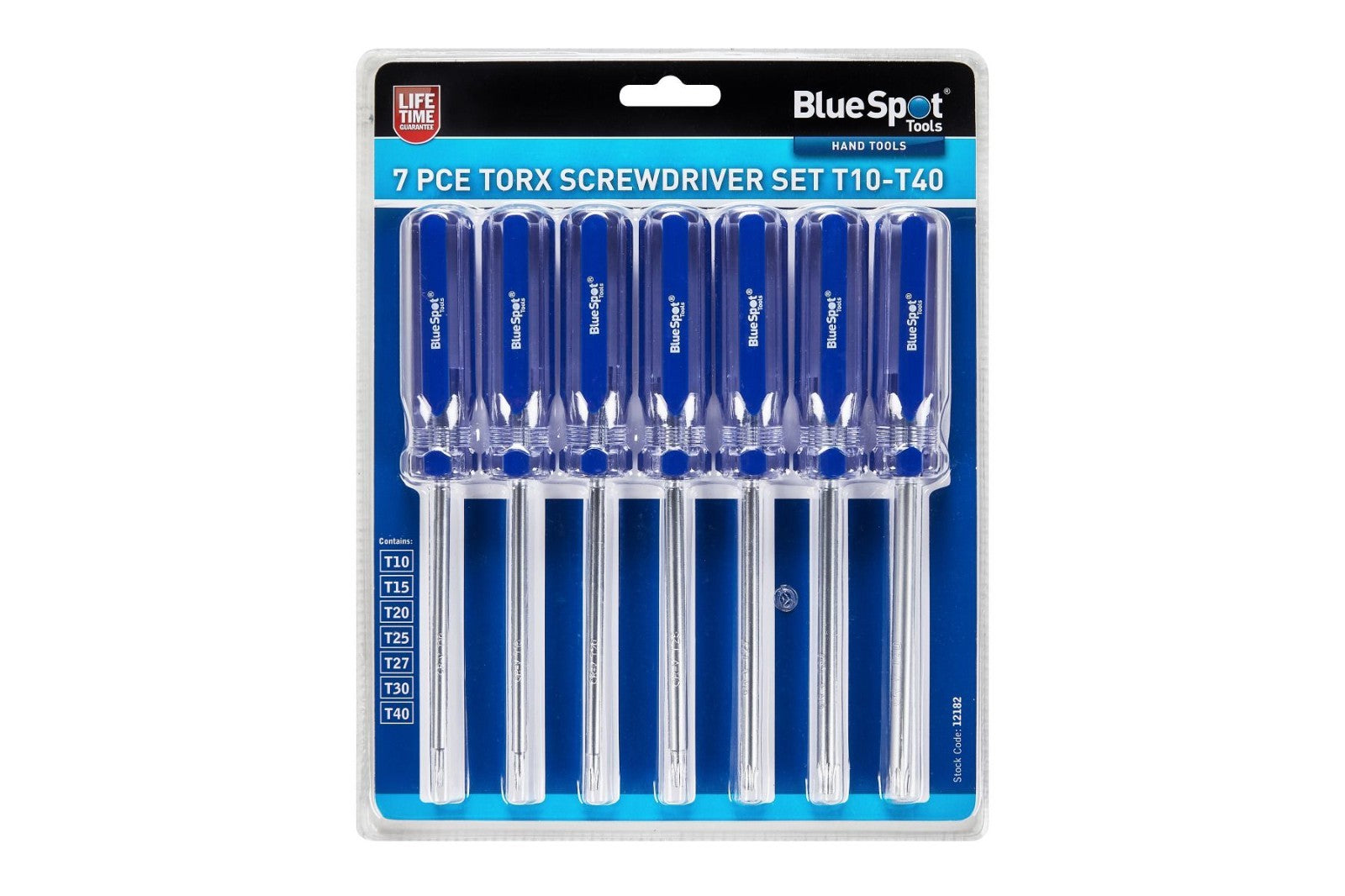 Neilsen 7pc Torx Long Star Screwdriver Set Acetate Handle T10 - T40 BSP12182