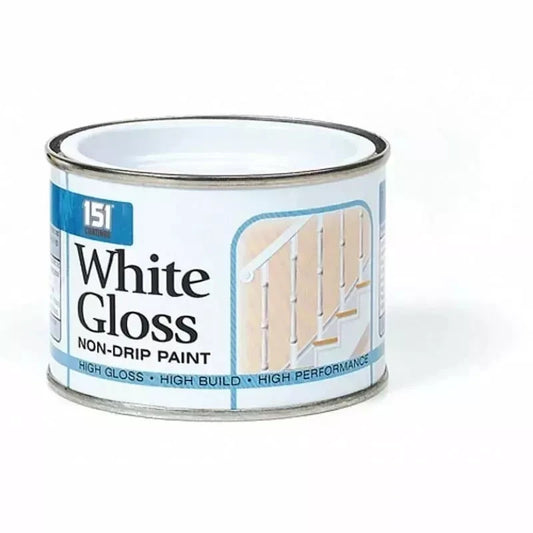 151 Coatings White Gloss Non Drip Paint 180ml, High Build, Hard Drying