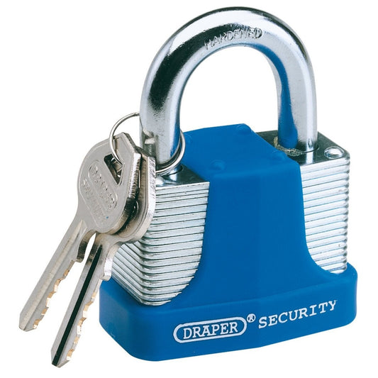 Laminated Steel Padlock 2 Keys Hardened Steel Shackle and Bumper 40mm D64180