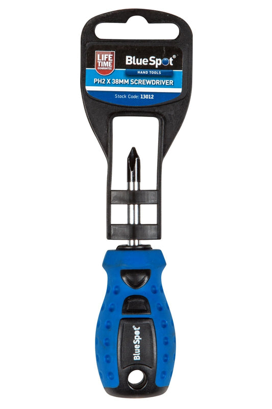 Phillips Screwdriver PH2 x 38mm Crosspoint Magnetic Tip Stubby Driver 13012