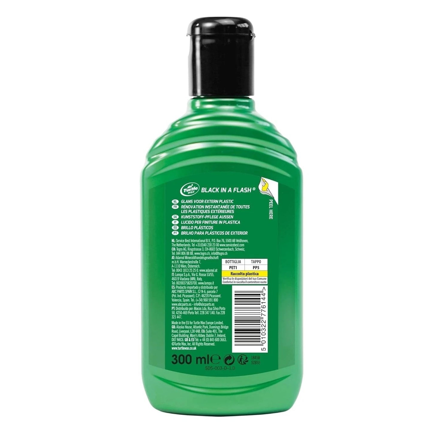 Turtle Wax Black In A Flash 300ml, trim & Tyre Wax, Lasting Shine f