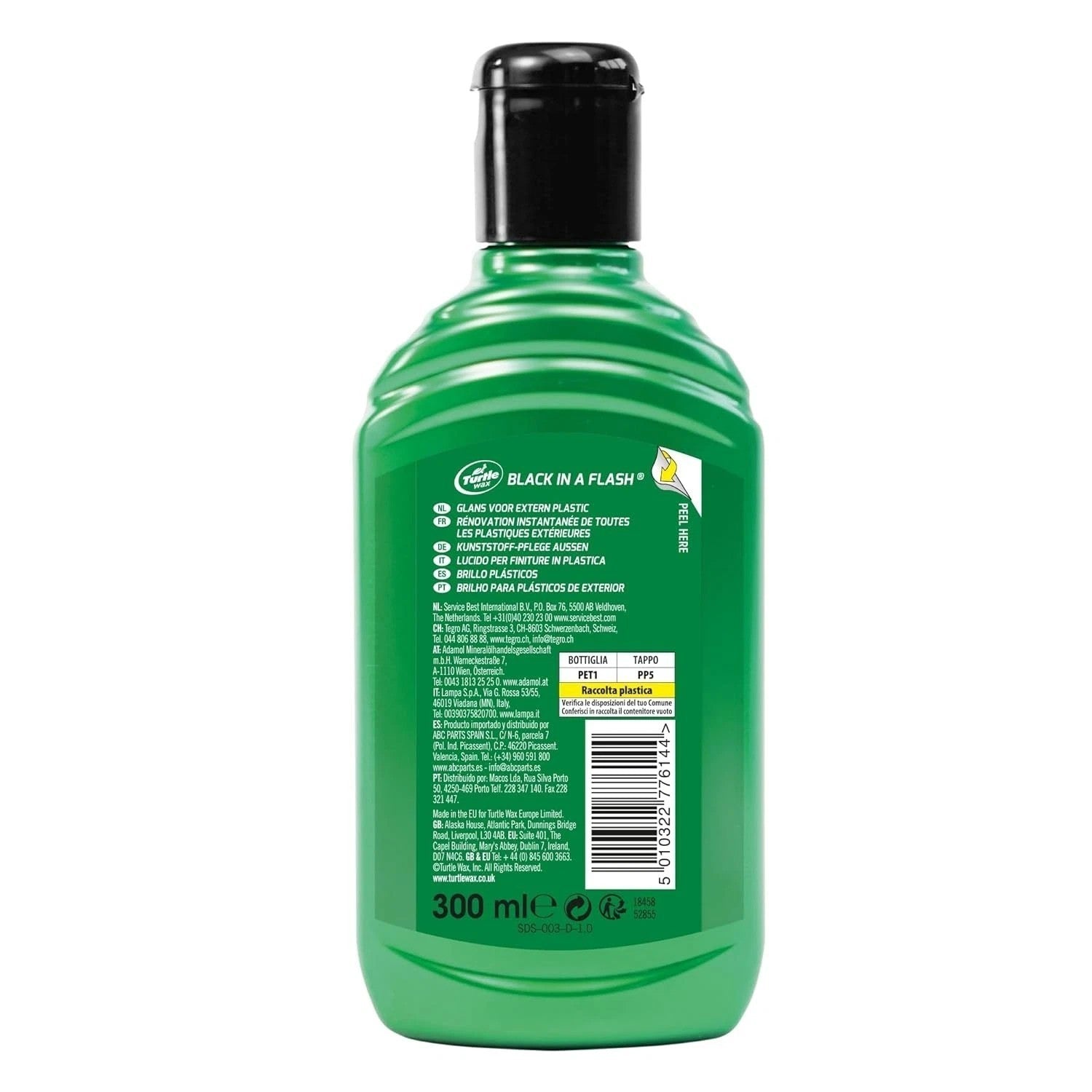 Turtle Wax Black In A Flash 300ml, trim & Tyre Wax, Lasting Shine f