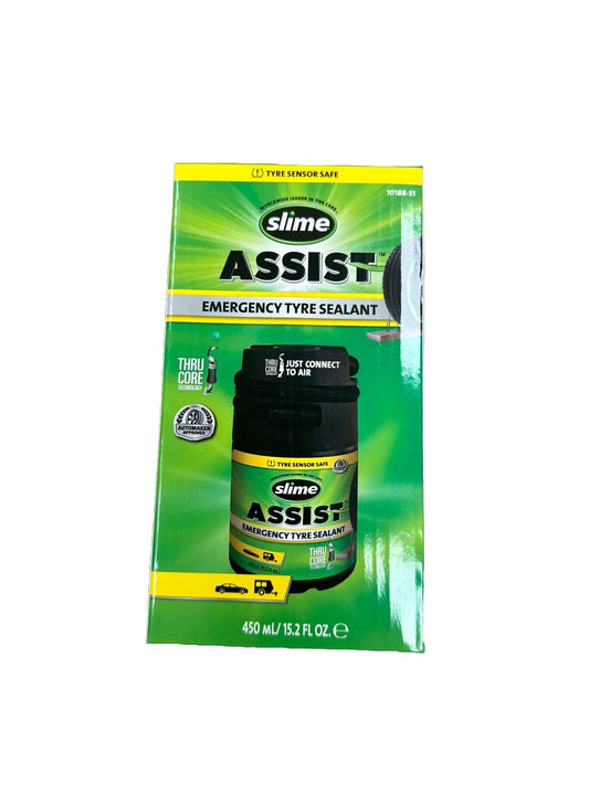 Slime Assist Emergency Flat Tyre Repair Sealant Car Van SUV 450ml L-