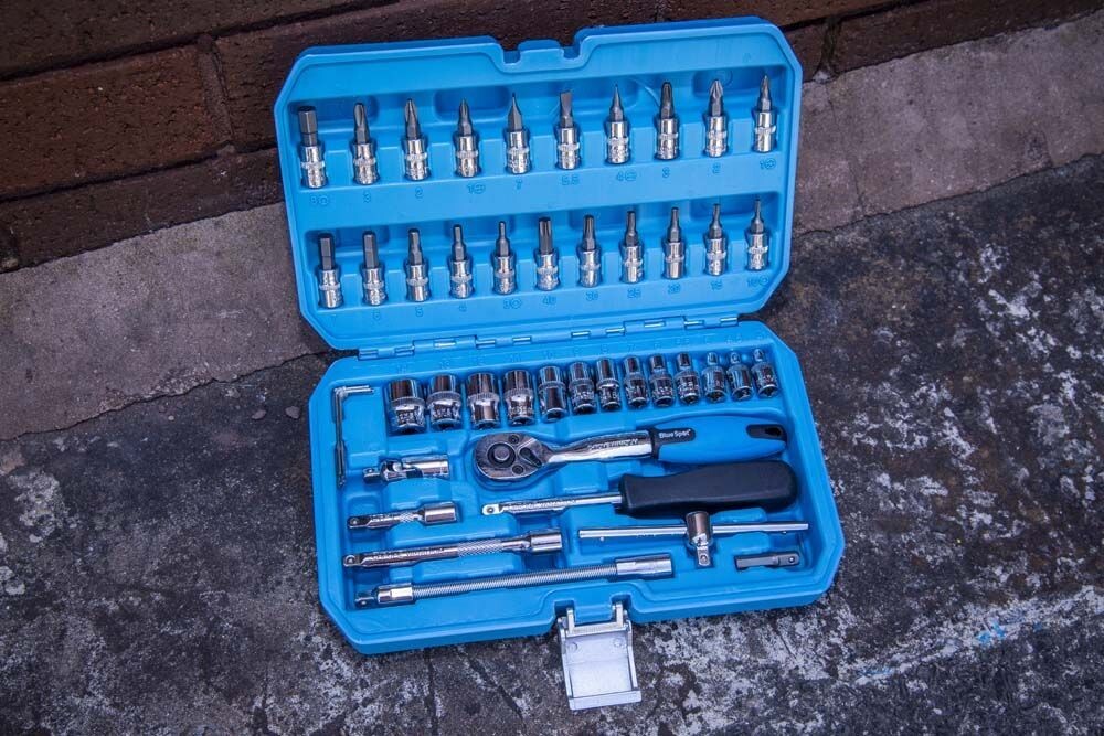 BlueSpot 01530 1/4 inch Drive Socket Set - 46 Piece