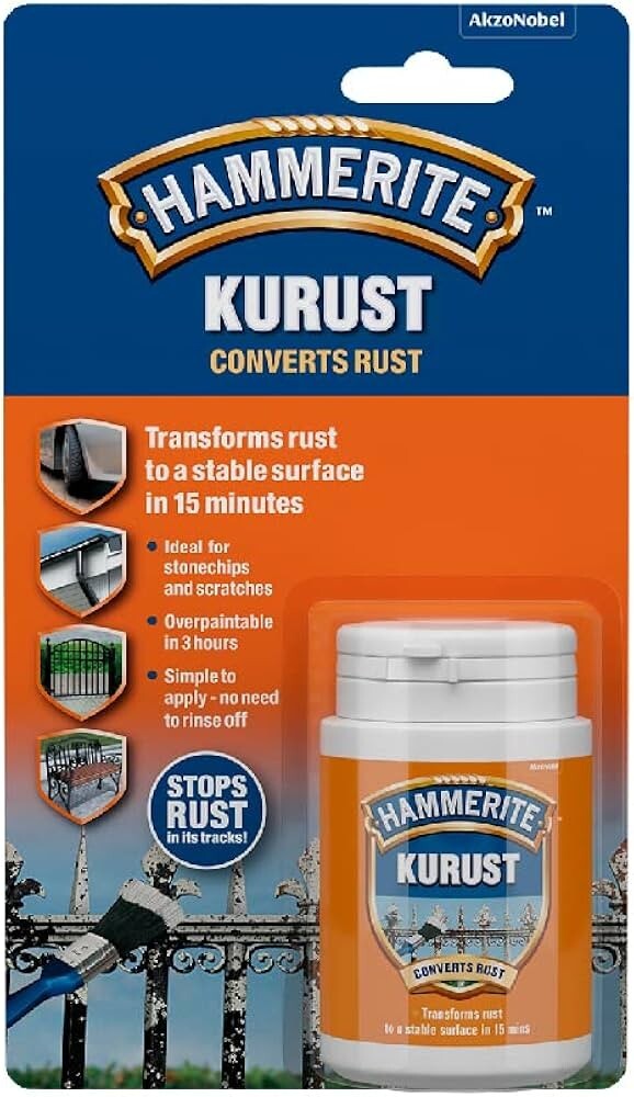 Hammerite Kurust Metal  Rust Converter Treatment No Undercoat Required 90ml