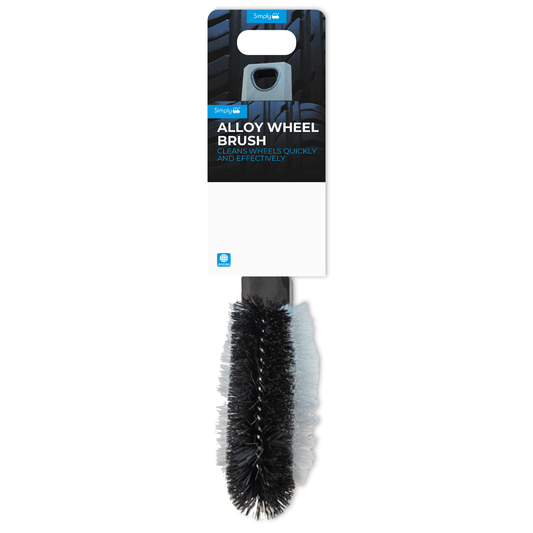 Alloy Wheel Cleaning Brush Grille Spokes Non Scratch Bristle with Rubber Handle
