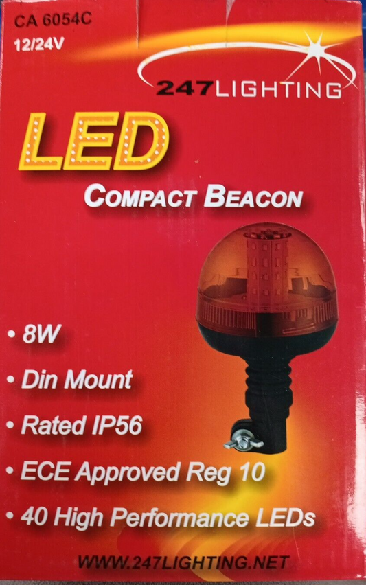 LED COMPACT BEACON 12/24VOLT CA6054C - E APPROVED 3 FLASHING PATTERNS 