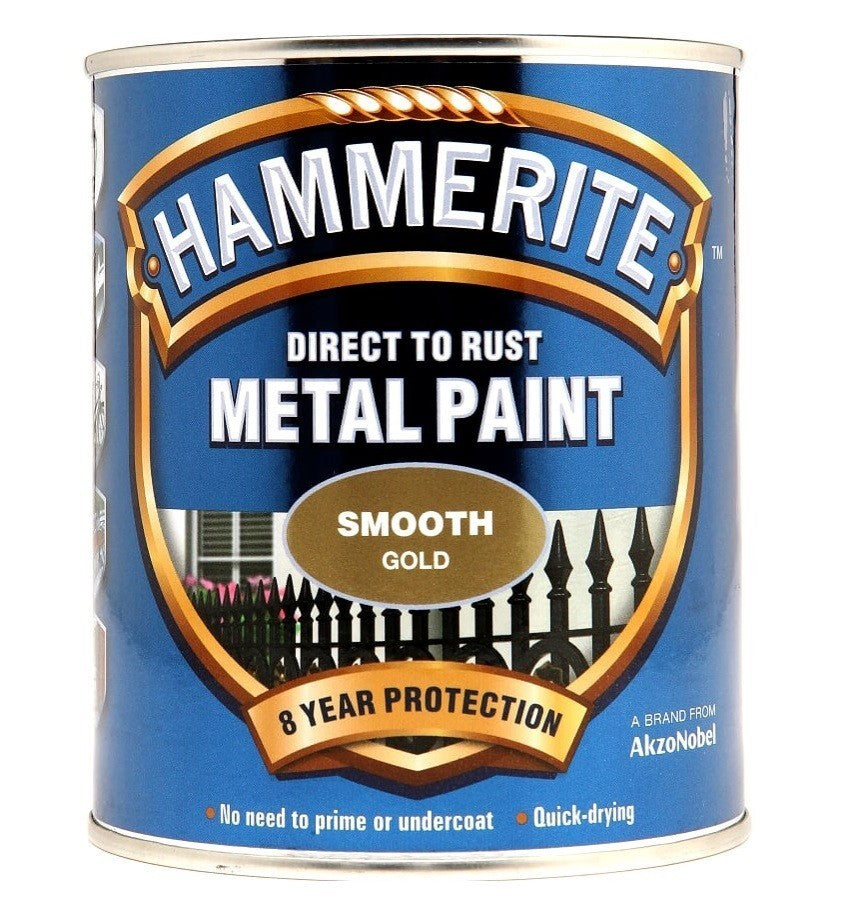 Hammerite - Smooth Direct To Rust Metal Paint - All Colours -5 Year Protection