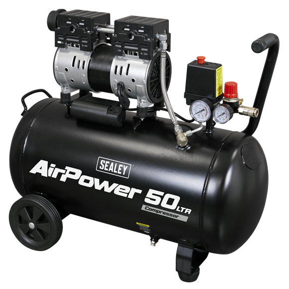 Sealey Compressor 50ltr Direct Drive 2hp with 4pc Air Accessory Kit - SAC5020APK