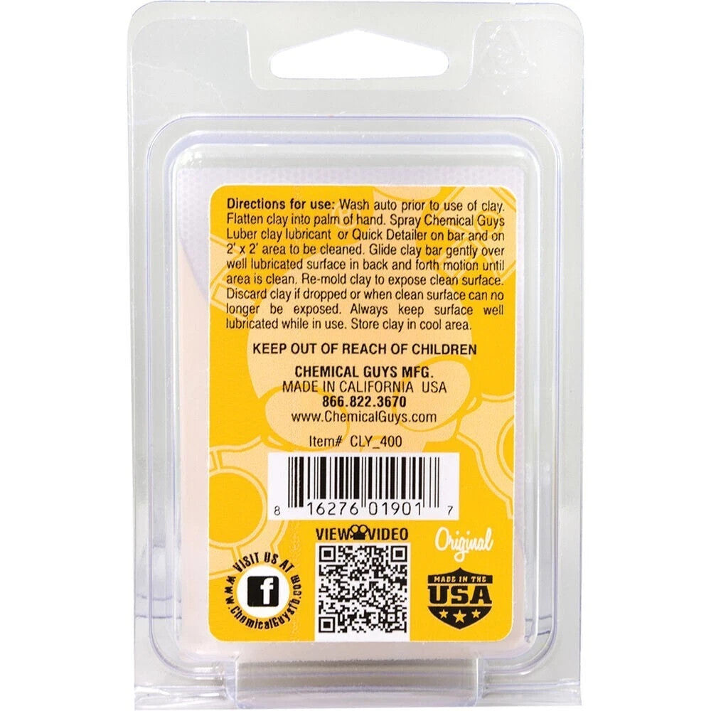 Chemical Guys OG Clay Bar, Original Yellow 100g Instantly Removes Contaminants