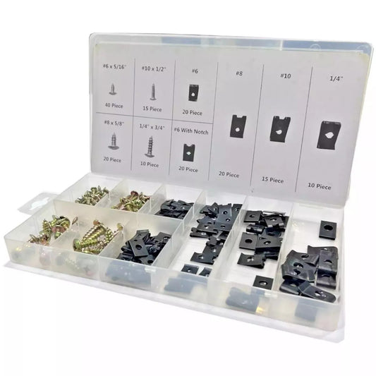 U Nut And Screw 170 Piece Assortment Spire Speed U Clips Screws Car Clip Fixings