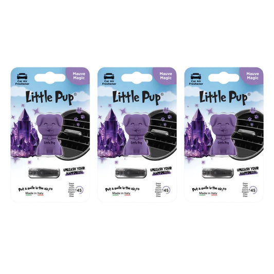 3x Little Pup Scents 3D Gel Vent Clip Car Air Freshener Freshner - Mauve Magic