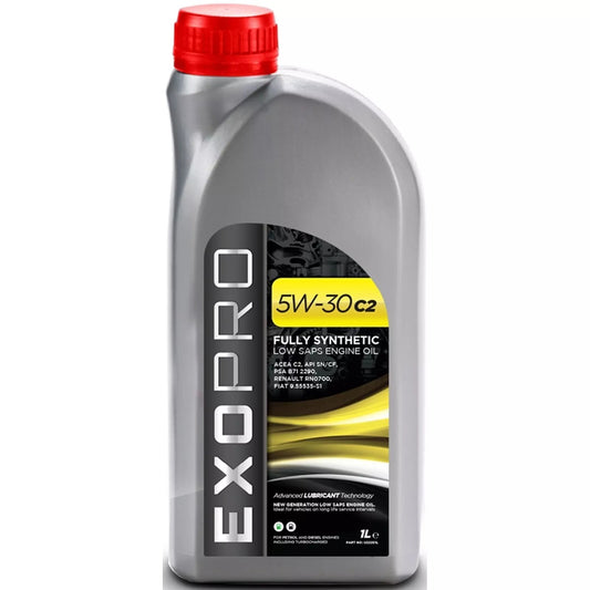 Engine Oil 5W-30 C2 Fully Synthetic Low SAPS 5W30 - 1L 1 Litre - EXOPRO U222S1L