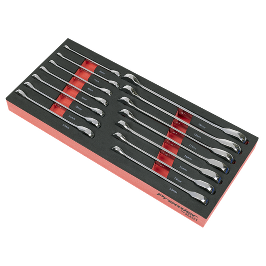 Sealey Premier TBT49, Professional Ratchet Spanner Set with Tool Tray 14pc