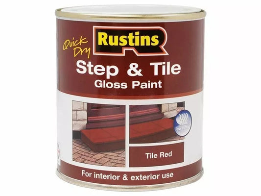 RUSTINS Quick Dry Step and  Tile Gloss Paint Tile red  250ML. STRDW250