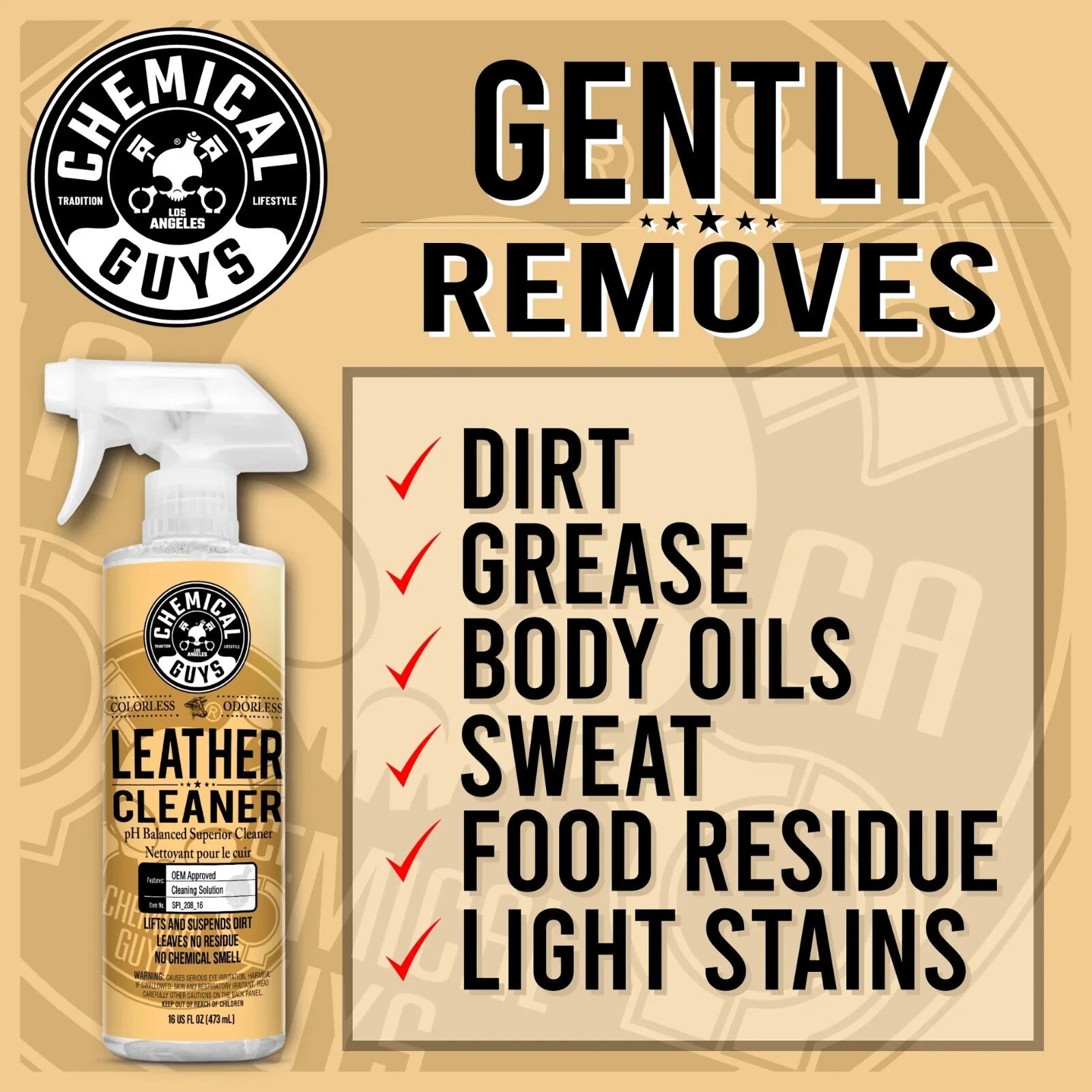 Chemical Guys OEM Approved Leather Cleaner 16 oz / 473ml