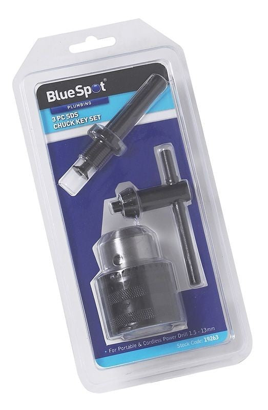 3 Piece SDS Plus Adaptor Chuck With All Portable And Cordless Drills 19263